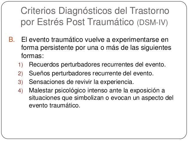 estres postraumatico dsm iv